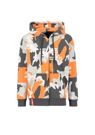 Alpha Industries Hoodie ALPHA INDUSTRIES Basic Zip Hoodie BL Camo PP, Herren, Gr. XL, orange (orange grau camo), Obermaterial: 80% Baumwolle, 20% Polyester, regular fi