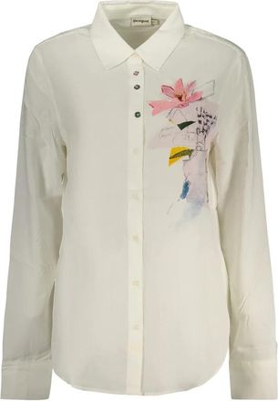 Desigual Tamesis Longsleeve Shirt - Dames - Overhemden - Wit - M - Overhemden
