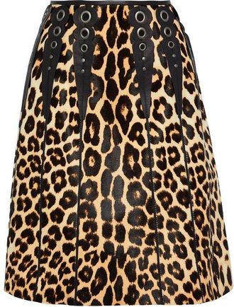 Bottega Veneta Brown Leather Midi Womens Skirt