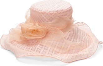 Collection XIIX Organza Rosette Wide Brim Hat in Blush at Nordstrom Rack