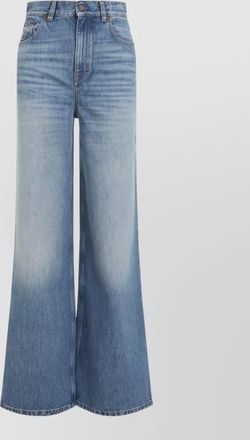 Chlo&eacute; wide leg jeans belt loops five pockets