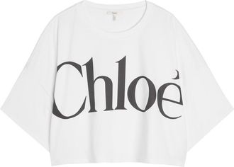 Chloé Logo-printed Cotton T-shirt - White - S (UK8-10 / S)