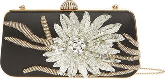 Valentino Garavani Carry Secrets Embellished Minaudi&egrave;re in Black/Crystal at Nordstrom
