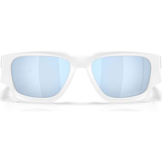 Oakley Instagator 58mm Polarized Rectangular Sunglasses in Matte White /Prizm at Nordstrom