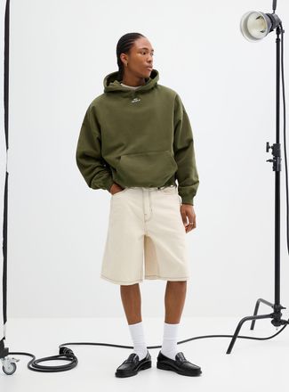 Papi Mens Embroidered logo oversized hoodie