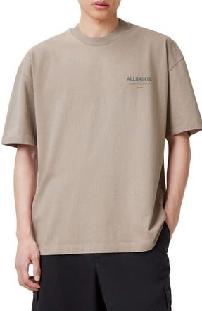 AllSaints Underground Oversize Graphic T-Shirt in Stone Taupe at Nordstrom, Size Xx-Large