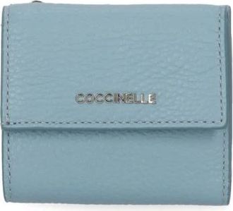 Coccinelle Accessoires, Dames, Blauw, ONE Size, Leer, Metallic Soft Wallet