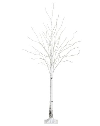 Nearly Natural 3Ft Pre-Lit Artificial White Birch Tree With 92 Warm White Led Lights