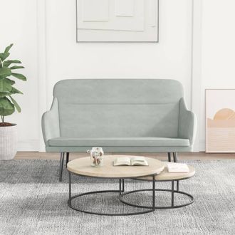 vidaXL Banco De Terciopelo Gris Claro 110x76x80 Cm Vidaxl