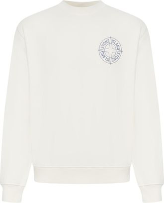 Stone Island CREW NECK SWEATSHIRT WITH OUTLINE COMPASS PRINT - Stone Island - Man