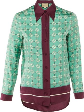 Gucci Camicia con motivo GG - Verde