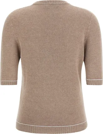 Fabiana Filippi Brushed Platinum Knit Sweater - Beige