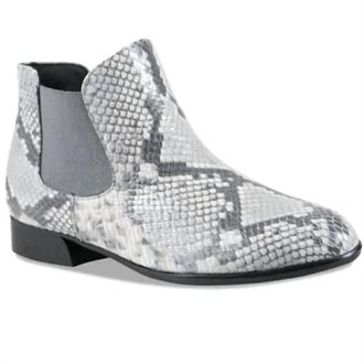 Munro Womens Cate Chelsea Boot In Grey Snake Leather