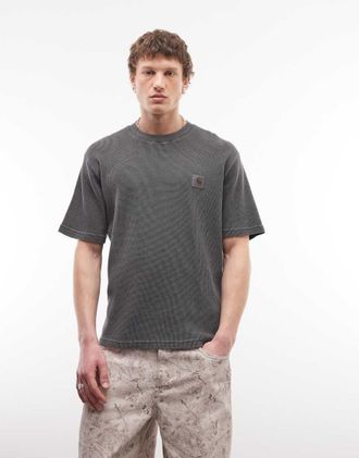 Carhartt Work in Progress Nelson - T-shirt nero slavato a nido dape