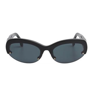 Palm Angels Oval Wrap Sunglasses - female - Palm Angels - Sunglasses - Black - ONE SIZE - Accessories