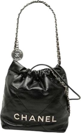 Chanel Pre-owned Quilted Satchel - Dames - Vintage Tas - Zwart - ONE Size - Leer - Vintage