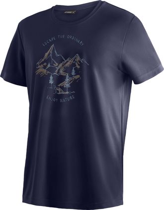 Maier Sports T-Shirt MAIER SPORTS Dieter Print, Herren, Gr. 4XL, blau (dunkelblau), 100% Polyester, Rundhals, Shirts T-Shirt, Herren Funktionsshirt, Freizeitshirt 