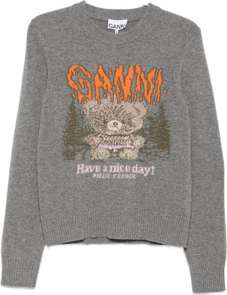 Ganni Graphic-intarsia Sweater