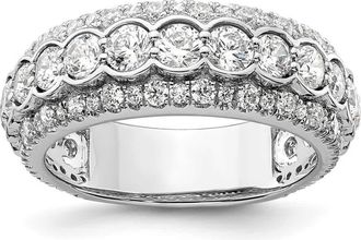 Diamond2Deal 14k White Gold Lab Grown Diamond Wedding Band Ring 2Ct Clarity- VS Color- G-H