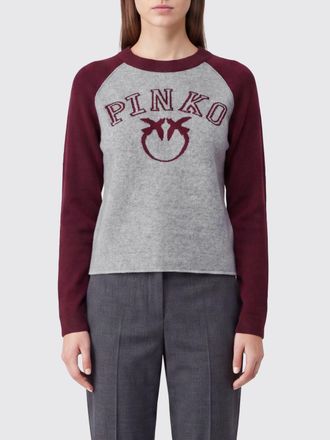Pinko Slim Fit Wool and Cashmere Crewneck Jumper with Love Birds Logo