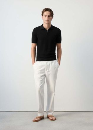 Mango Polo 100% cotone maglia texture nero - Uomo - XXL - MANGO MAN