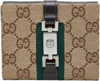Gucci Beige Multi-Color Canvas Leather Wallet (Bi-Fold) (Pre-Owned)