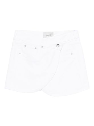 Coperni Asymmetrical Hem Mini Skirt With Silver-Tone Studs