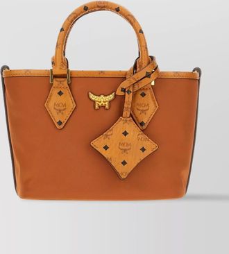 MCM mini structured nylon handbag with top handles