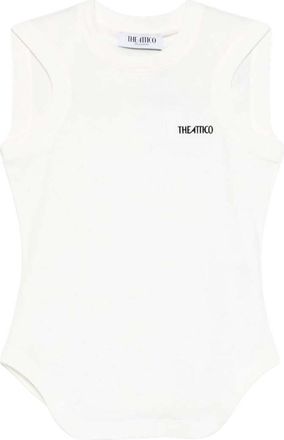 The Attico White Crew Neck Sleeveless Tank Top