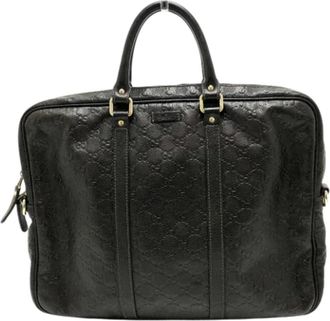 Gucci Pre-owned Leather gucci-bags - Heren - Vintage Handtas - Zwart - ONE Size - Vintage