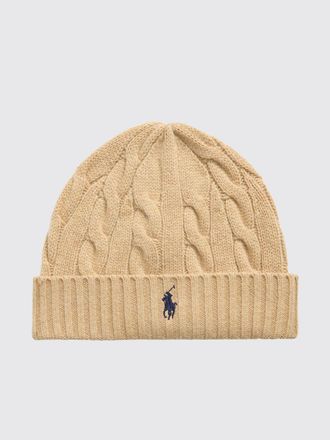 Polo Ralph Lauren Berretto in misto lana e cashmere con logo Pony a contrasto