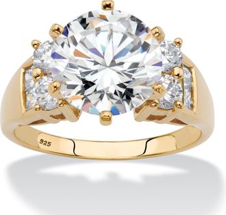 Palm Beach Jewelry 4.66 TCW Cubic Zirconia Gold-Plated Silver Ring