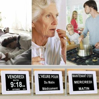OEM Un Reloj Calendario Digital Adecuado Para Personas Con Alzheimer Y Personas Mayores, Que Muestra La Fecha, El D&iacute;a De La Semana Y La Hora (blanco)