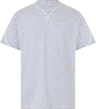 Givenchy Tops, Heren, Grijs, S, Katoen, Couture Seam T-Shirt