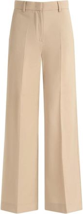 Max Mara Broeken, Dames, Beige, 3Xs, Wol, Visivo Wijde Broek