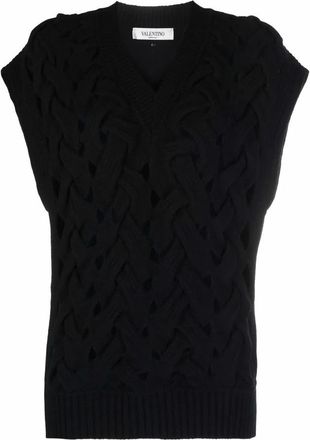 Valentino Garavani Open-Knit Wool-Blend Vest