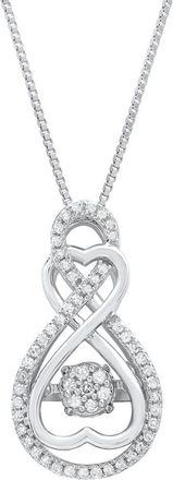 MAX + STONE Dancing Diamond Infinity Hearts Pendant Necklace (0.25 cttw., H-I, SI1-SI2) 18 in 925 Sterling Silver