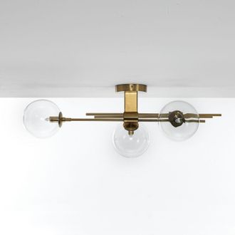 Oresteluchetta Lampadario in metallo verniciato ottone cm. L.74 P.20 H.23