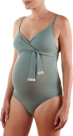 Cache Coeur Manitoba One-Piece Maternity/Nursing Swimsuit in Soft Green at Nordstrom, Size Xx-Large