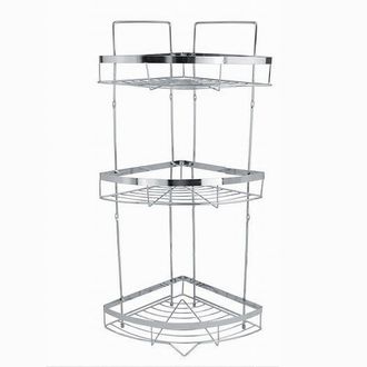 Trade Shop Trade Shop - Mensola Angolare Cromata Per Doccia A 3 Ripiani Piani Organizer Per Bagno 59257