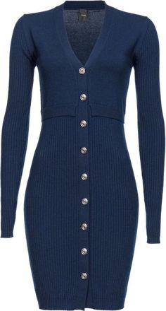 Pinko Blauwe Jurk Collectie - Dames - Kleedjes - Blauw - M - Wol - Kleedjes