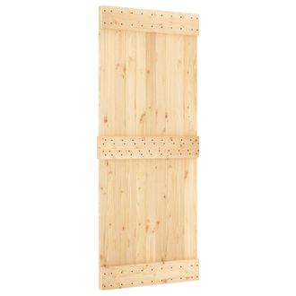 vidaXL Puerta Corredera Narvik 85 X 210 Cm (213,5 Cm) Natural Y Negro Vidaxl