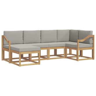 vidaXL Conjunto De Sof&aacute;s De Exterior 6 Pcs Blanco Y Gris Claro Vidaxl