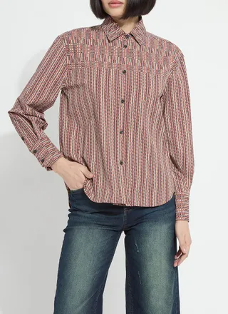 Lyss&eacute; Marjorie Placed Print Button Up Shirt