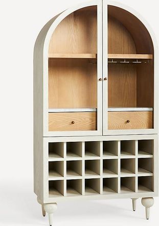 Anthropologie The Fern Marble Top Bar Cabinet