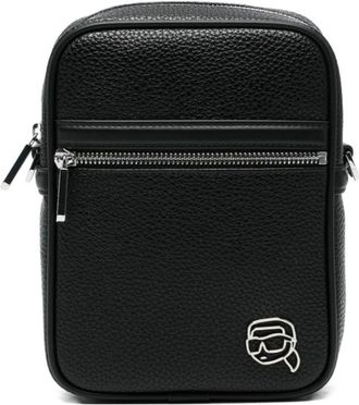 Karl Lagerfeld Ikon Outline Crossbody - Heren - Schoudertassen - Zwart - ONE Size - Leer - Tassen