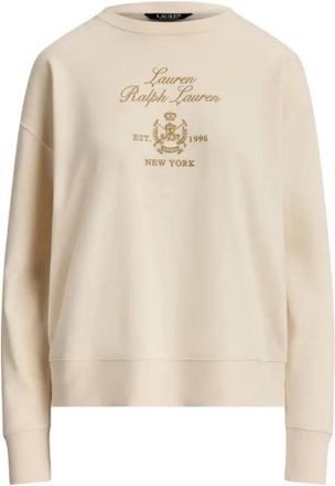 Ralph Lauren Hoodies & sweatvesten, Dames, Beige, S, Katoen, Crewneck Sweater