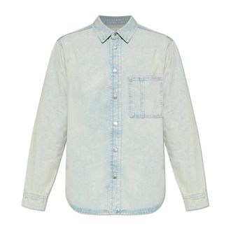 Sams&oslash;e & Sams&oslash;e Casual Shirts - Heren - Spijkeroverhemden - Blauw - M - Overhemden