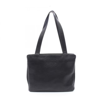 Chanel Black Leather Handbag Tote Bag (Pre-Owned)