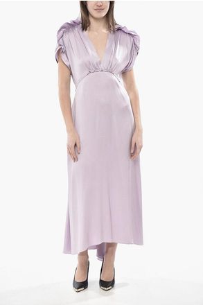 Victoria Beckham Satin Dress with Ruffle Details size 38